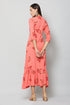 Women Foil Printed Pink Casual Daily Wear Flared Kurta