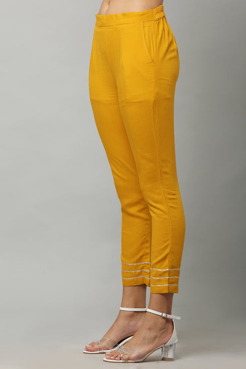 Embroidery Straight Yellow Kurta, Pant with dupatta set