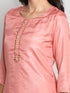 Women Peach Gotta Patti Kurta with Palazzos & With Dupatta