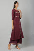 Purple Rayon Straight Kurta Palazzo set