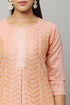 Embroidery Straight Peach Kurta Pant & dupatta Set