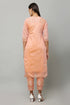 Embroidery Straight Peach Kurta Pant & dupatta Set