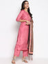 Women Pink Gotta Patti Kurta with Palazzos & With Dupatta