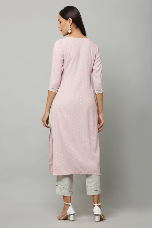 Women Cotton Chex Stripe Printed Kurta Pant Set