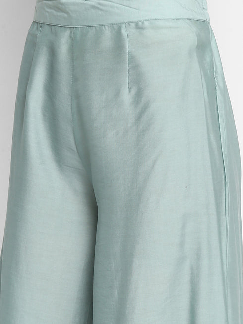 Grey Straight Dola Silk Kurta Suit Set