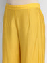 Women Yellow Straight Chanderi Silk Kurta with Palazzos & Dupatta