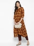 Women Chanderi Digital Printed Kurta Trouser Set