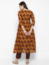 Women Chanderi Digital Printed Kurta Trouser Set