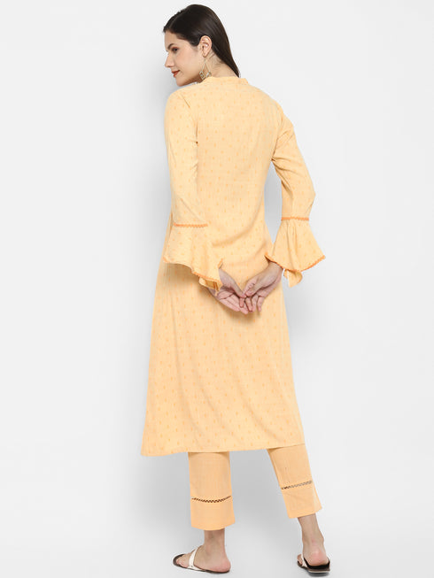 Women Viscose Blend Self Design Kurta Trouser Set