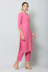 Vaaba Rayon Blend Kurta Set With Dupatta - Pink