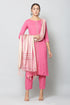 Vaaba Rayon Blend Kurta Set With Dupatta - Pink