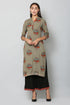 Women Kurta and Pant Set Rayon Grey