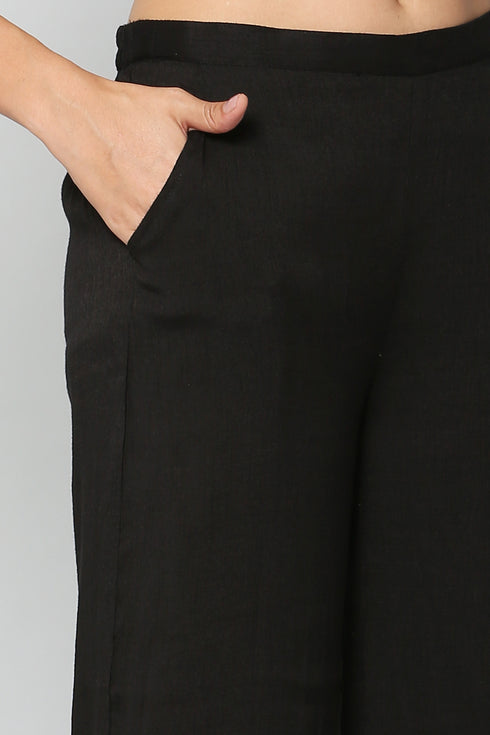 Women Kurta and Pant Set Rayon Grey