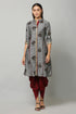 Muslin Printed Straight Maroon Kurta Set with dupatta