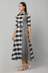 Flared Black & white Chex Kurta