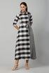 Flared Black & white Chex Kurta