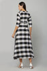 Flared Black & white Chex Kurta