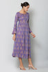 Women Geometric Print Muslin Flared Kurta (Purple)