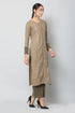 Women Solid Grey Kurta and Palazzo Set Rayon