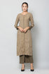 Women Solid Grey Kurta and Palazzo Set Rayon