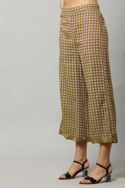 Printed Straight Kurta Palazzo And Dupatta Set