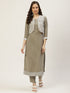Embroidery Grey Kurta set with Koti