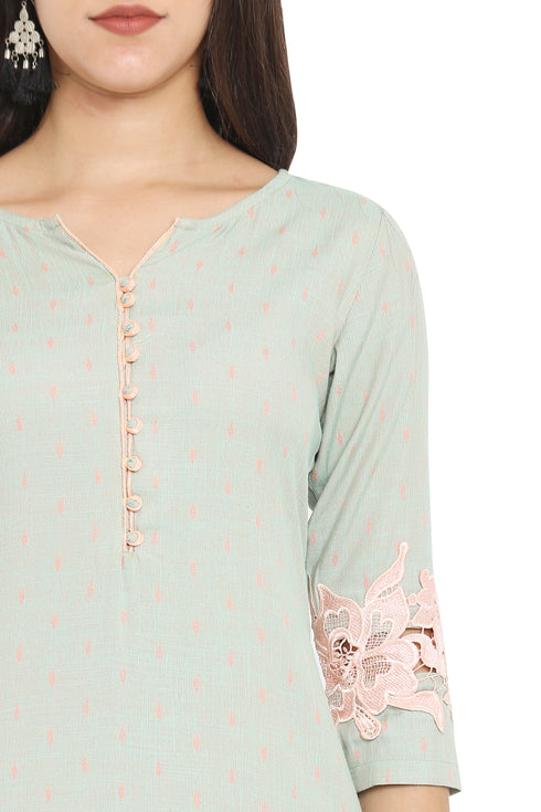 Women Rayon Straight Kurta Pant and Dupatta Set