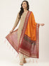 Jacquard Woven Orange Women Dupatta