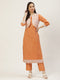 Embroidery Orange Kurta set with Koti