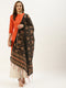 Polyester Velvet Black-Brown Digital Printed Dupatta