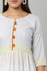 Women Printed Polyester Blend A-line Kurta (Grey)