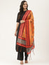 Muslin Printed Orange Women Dupatta