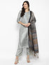 Women Grey Gotta Patti Kurta with Palazzos & With Dupatta