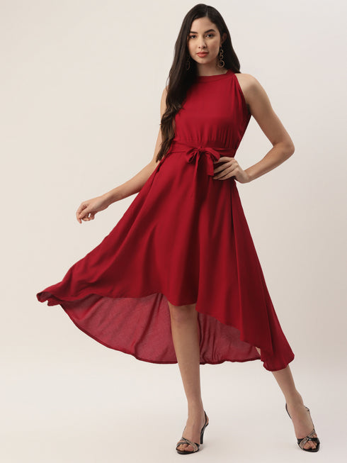 Solid Rayon A-Line Western Dresses
