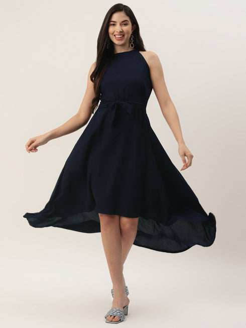 Solid Rayon A-Line Western Dresses