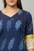 Blue Floral Pattern Kurta and Pant Set