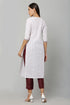 White Cotton Embroidery Kurta and Pant Set