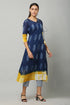 Blue Floral Pattern Kurta and Pant Set
