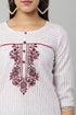 White Cotton Embroidery Kurta and Pant Set