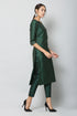 Women Taffeta Kurta Set With Dupatta (Green)