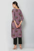 Women Kurta and Pant Set Rayon Purple