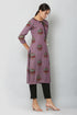 Women Kurta and Pant Set Rayon Purple