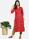 Red Rayon Casual Kurta