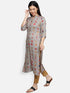 Grey Rayon Casual Kurta