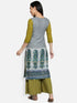 Blue Rayon Printed Casual Kurta