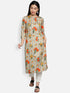 Yellow Floral Rayon Straight Kurta