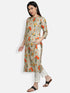 Yellow Floral Rayon Straight Kurta