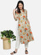 Yellow Floral Rayon Straight Kurta
