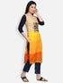 Women Orange Rayon Kurta