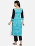 Light Green Polyester Straight Kurta